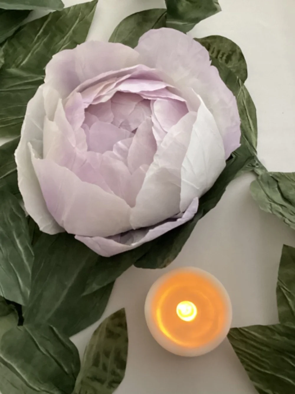 LED Votive cover Peony hand crafted  Hand crafted USA